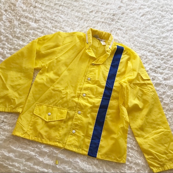 Mr. Leggs Vintage 70s 80s Yellow Windbreaker Mens Medium - Picture 1 of 6